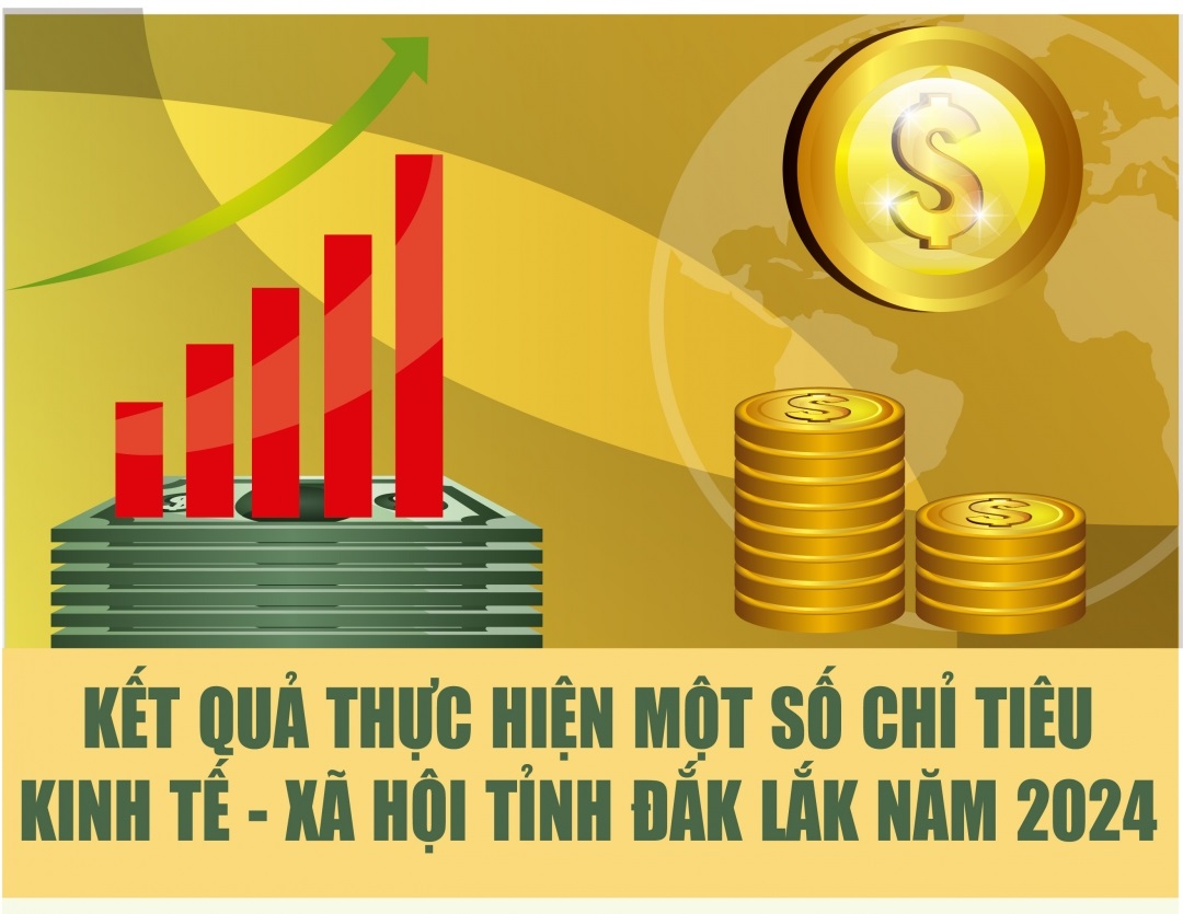(Infographic) Kết quả thực hiện một số chỉ tiêu kinh tế - xã hội tỉnh Đắk Lắk năm 2024